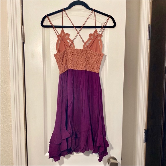 Free People Adella Lace Bodice Dress - Copper (S) - Picture 6 of 7